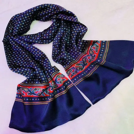 Винтажный шелковый шарф мужской модный цветочный узор с узором пейсли двухслойный Шелковый Атласный шейный платок#4091 - Цвет: 93