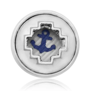

Hot sale KZ1060 Round Anchor Hollow metal snap buttons fit charm snap button bracelets jewelry women gift