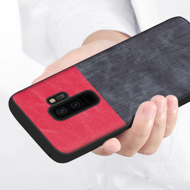 PHOPEER Case for Samsung Galaxy S9 Soft TPU edge shockproof jeans PU leather back cover Plus |