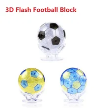 3 цвета мигающий футбольный Кристалл Блок 77 шт. Обучающие строительные наборы кубиков модель DIY игрушки для детей, подарки