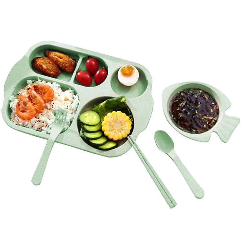 

Security Cartoon Plate Tableware Child Dishware Bamboo Fiber Infant and Baby Feeding Dish Kid Dinner Bowl