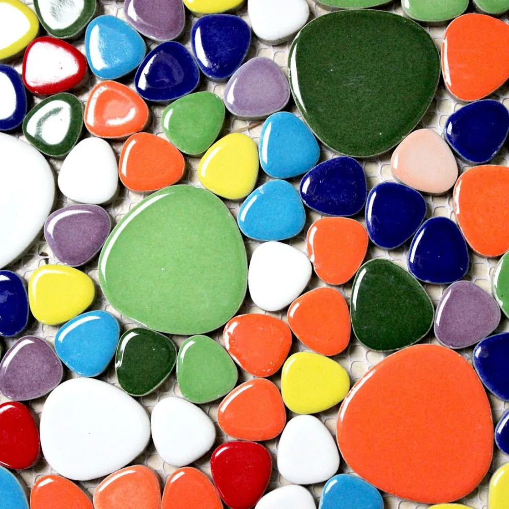 Mixed Colors Rainbow Color Ceramic Pebble Porcelain Mosaic Tiles - Mixed Colors Rainbow Color Ceramic Pebble Porcelain Mosaic Tiles