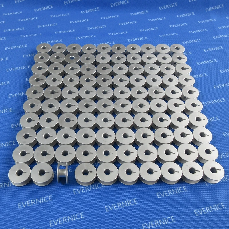 

100 INDUSTRIAL SEWING MACHINE ALUMINUM BOBBINS FOR REGULAR MACHINES