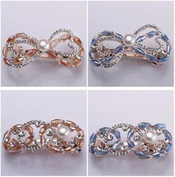 

Fashion Pearl Hairpin Findings, Hair clip Chain Settings Hair Jewelry Parts Fittings Charm Accessories, 10pcs/lot