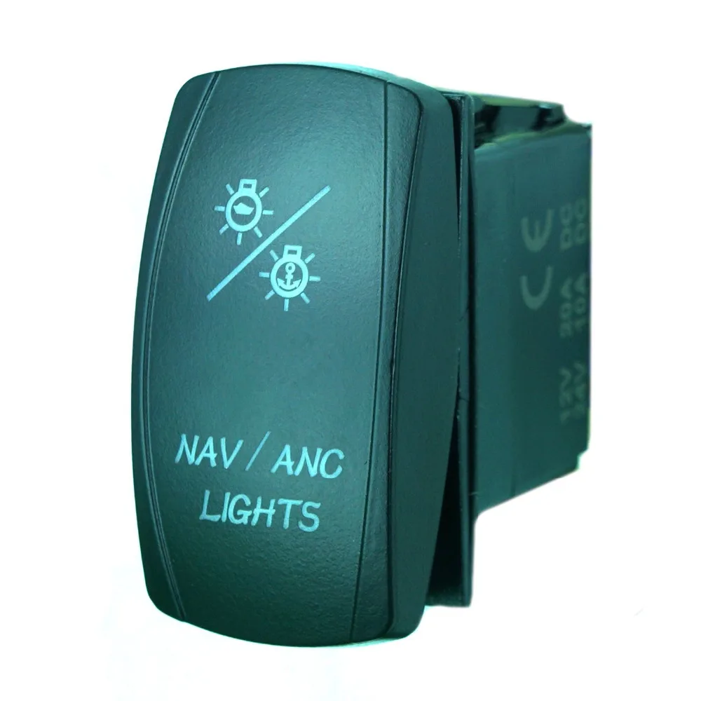 Laser Red Rocker Switch NAV//ANC ON//OFF LED Light 12v Dash Accessories