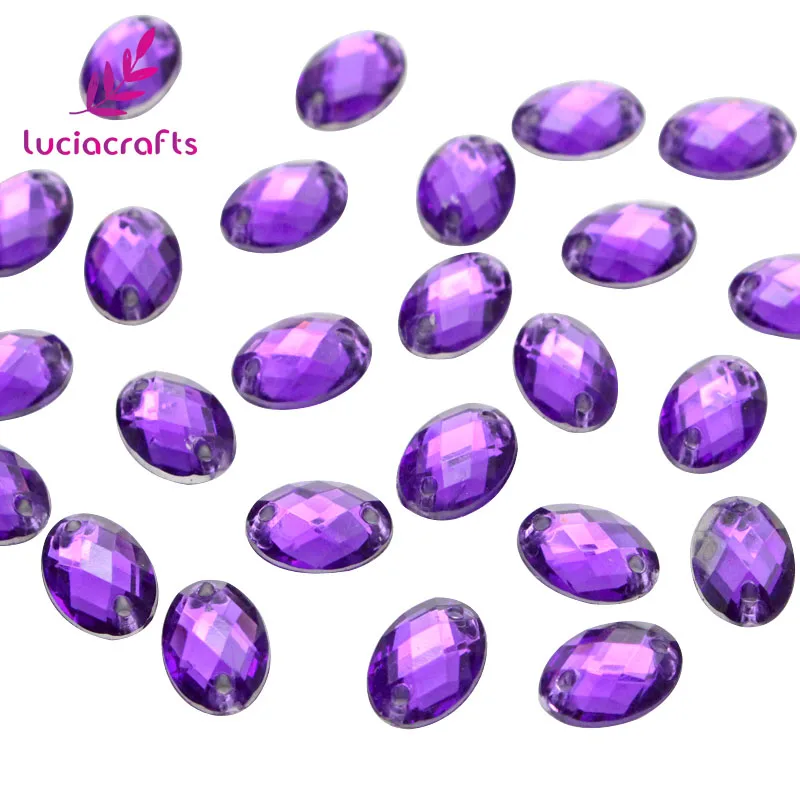 Lucia crafts, 200 шт./лот, 8*10 мм, разноцветные стразы с плоской задней стороной, стразы для скрапбукинга, блестящие камни, сделай сам, шитье, D1107 - Цвет: Purple