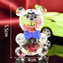 Crystal Animal Ornaments Bear Paperweight Quartz Glass Fengshui Crafts Figurines Home Wedding Decoration Gifts Souvenirs
