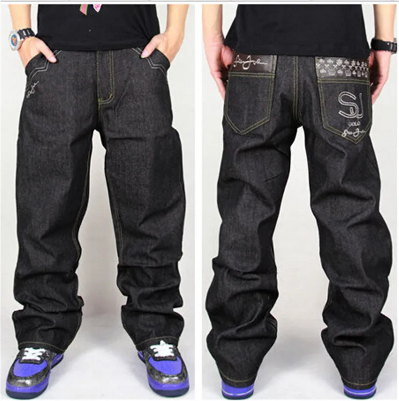 baggy jeans with elasticated cuffs