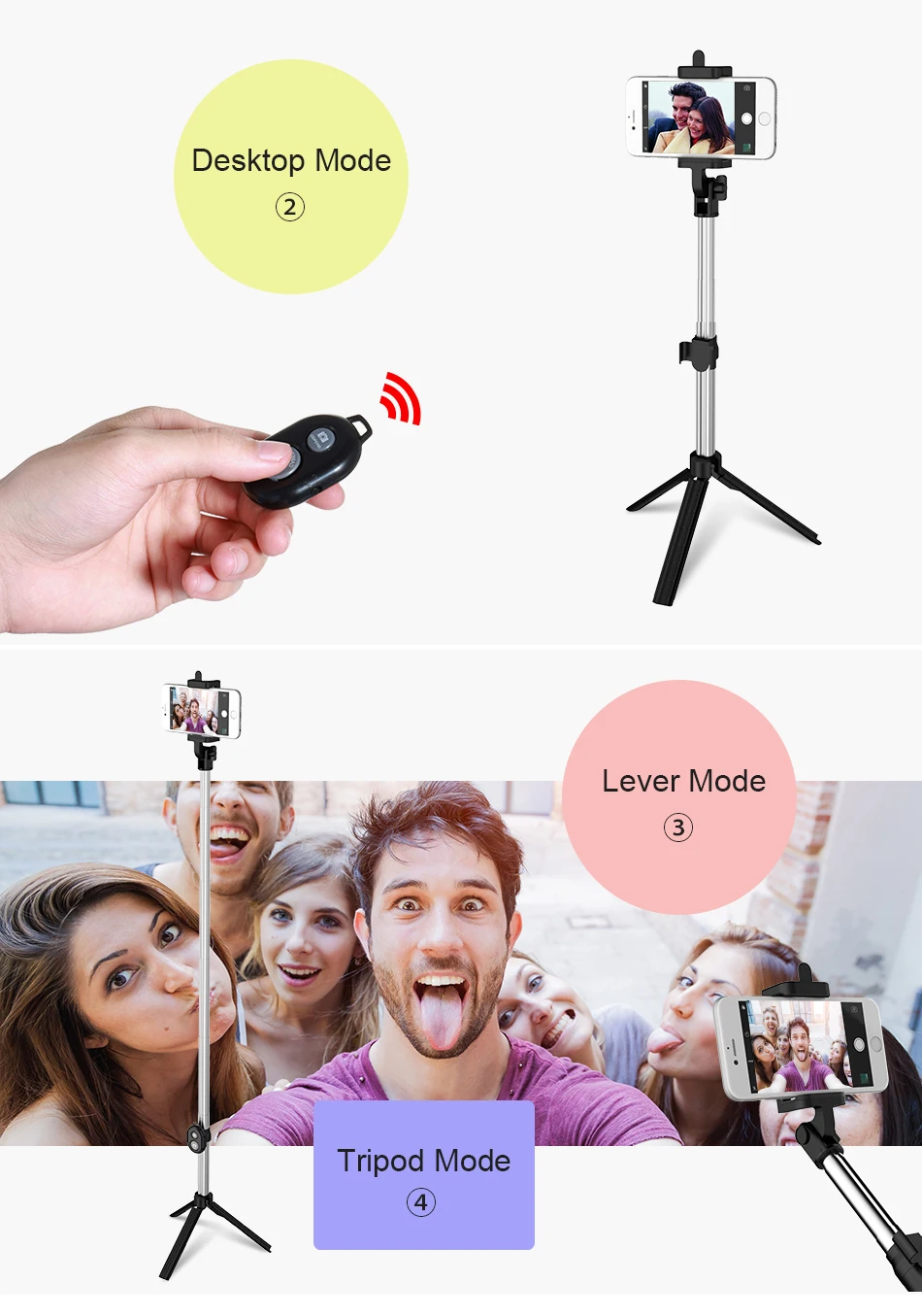 Caseier Bluetooth селфи Телефон держатель для iPhone Android монопод Подставка для samsung huawei Xiaomi удаленный переносной штатив палка селфи палка штатив для телефона палка для селфи