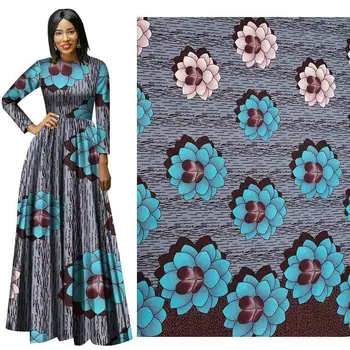 

3/6Yards Flower African Polyester Wax Prints Fabric Ankara New Bintareal wax High Quality African Fabric for Party Dress