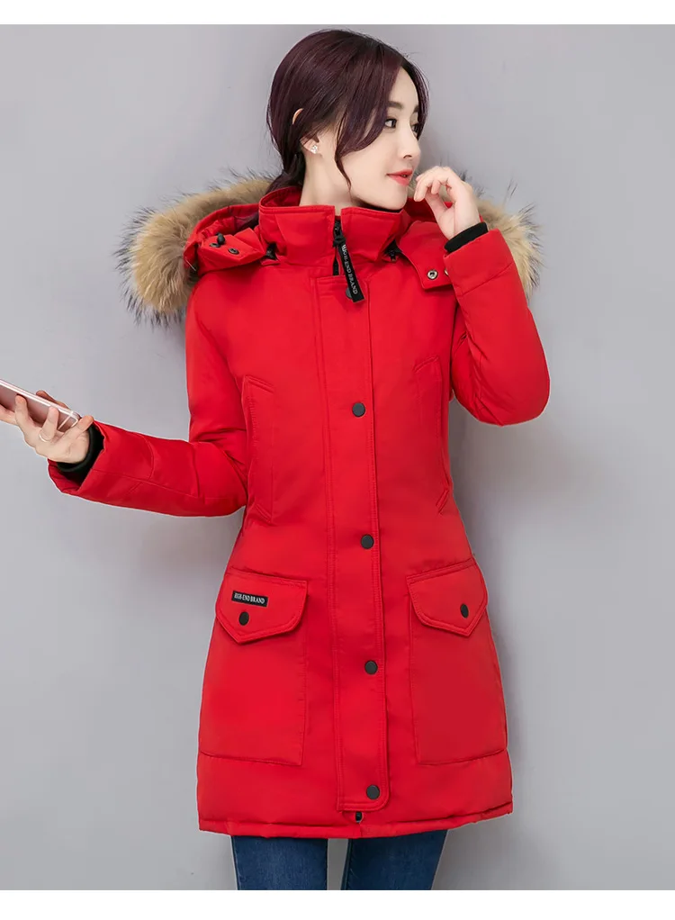 New winter cotton jacket female hooded women's long big yards thickening parkas manufacturer wholesale HS7373