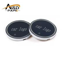 1 шт. Автомобильный логотип светодиодный подстаканник колодки светильник подставки под бутылки 7 цветов Изменение usb зарядка светодиодный светильник дизайн