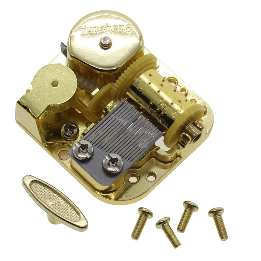 

Mechanical DIY Gold Plated Wind Up Clockwork Music Box Movement Canon/Castle in the Sky/For elise/Happy birthday/Wedding March