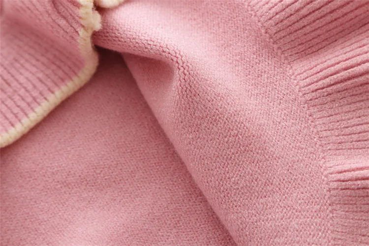 Fanfiluca Toddler Girls Sweaters Fake two Piece Heart  Outerwear Children Round Collar Pullovers Baby Girl Cotton Knit Sweaters0011