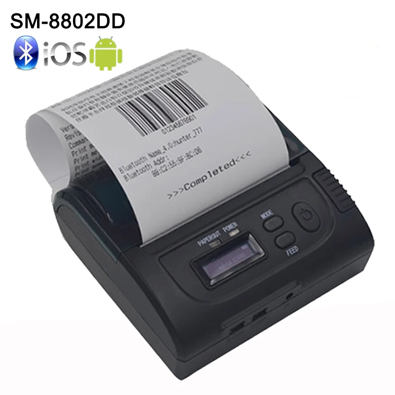80 мм bluetooth термопринтер LCD USB тепловой Bluetooth чековый принтер IOS/android портативный