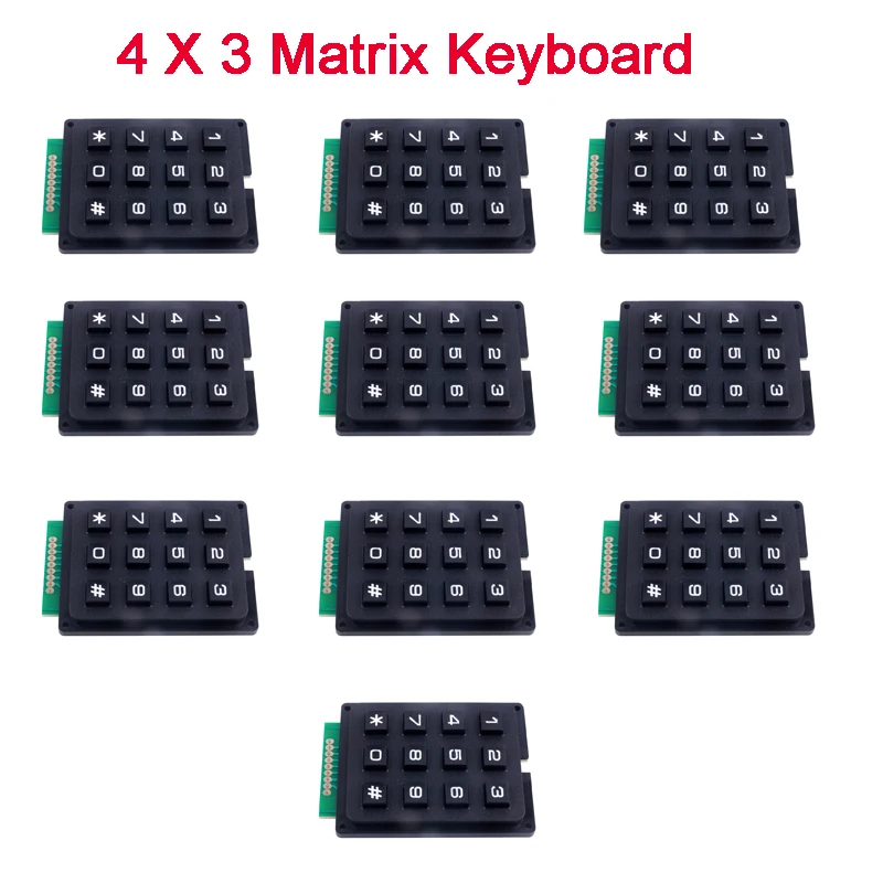 RCmall 10pcs 12 Keys Keypad 4 X 3 Membrane Matrix Keyboard Module Array Switch for Arduino 20 pcs lot 16 key 4 x 4 membrane switch keypad 4x4 4 4 matrix array matrix keyboard