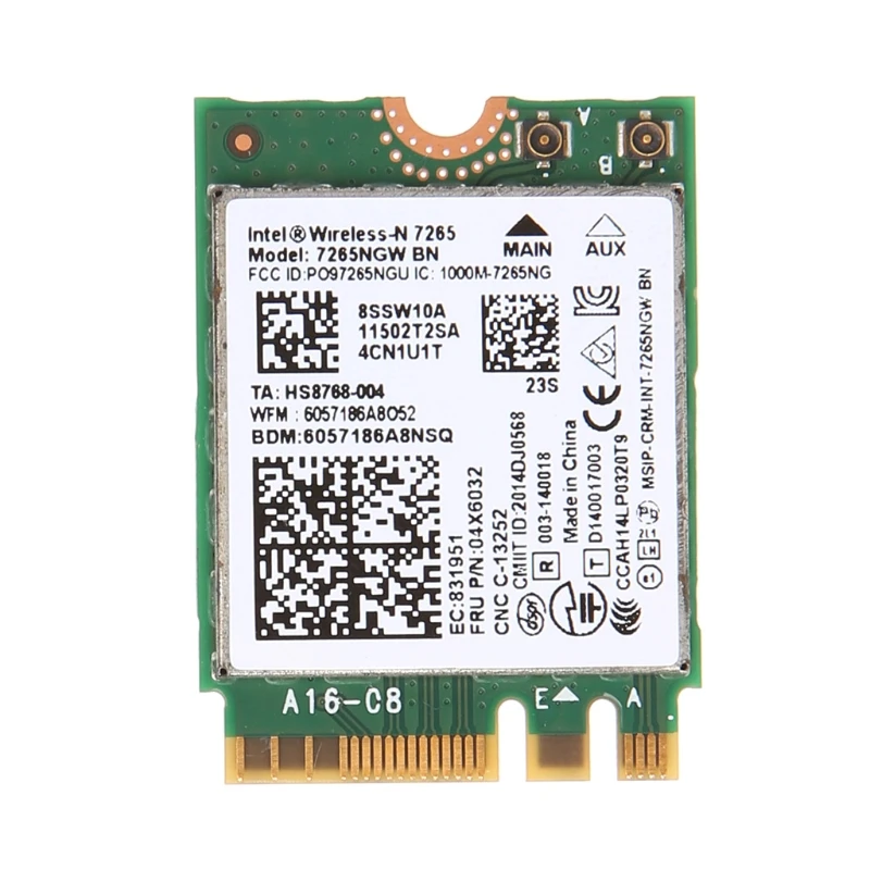 

For Intel Wireless-N 7265 7265NGW BN Dual Band 2x2 Wi-Fi Bluetooth 4.0 WiFi Card