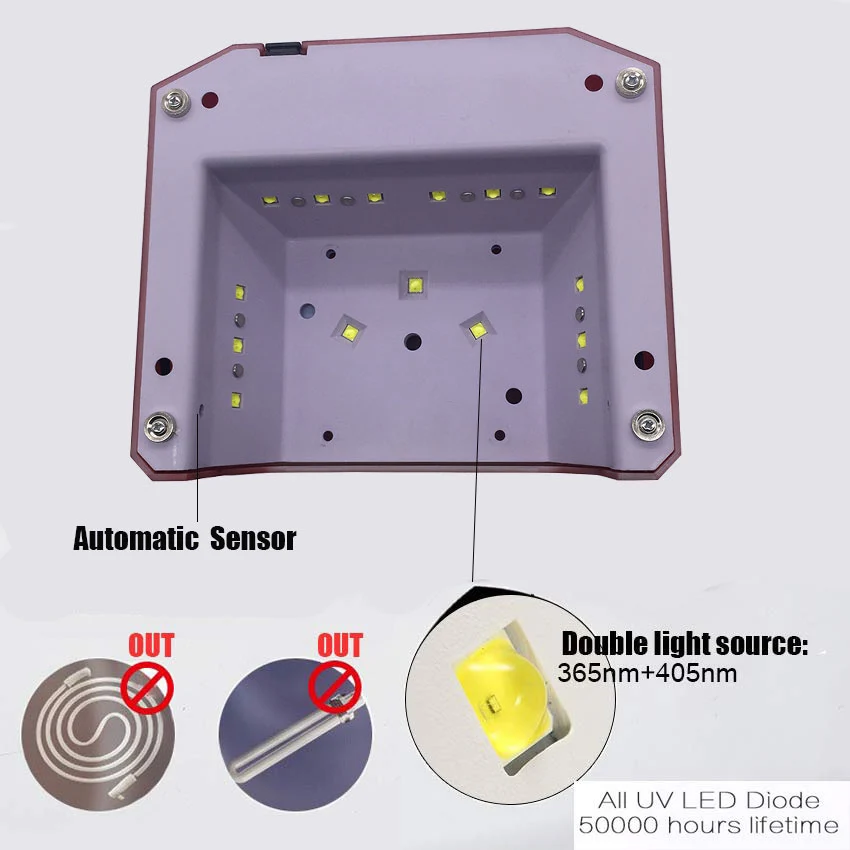 Автоматический сенсорный белый светильник 36 Вт УФ светодиодная лампа косметический макияж Сушилка для ногтей полировальная машина для отверждения инструменты для дизайна ногтей