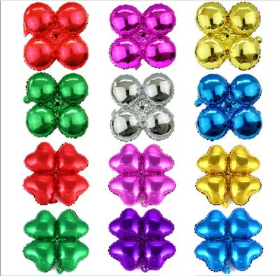 

Hot sell 300pcs/lot Fast shipping 4 Petals 18inch Aluminum Foil Balloons Four Leaf Clover Balloon For Wedding Party decoration