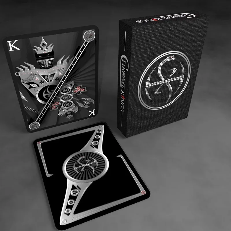 

1Pcs Chrome Kings metal Kingdom 3D De'vo blade import collection Poker Limited Edition Magic Deck Props Magic Tricks