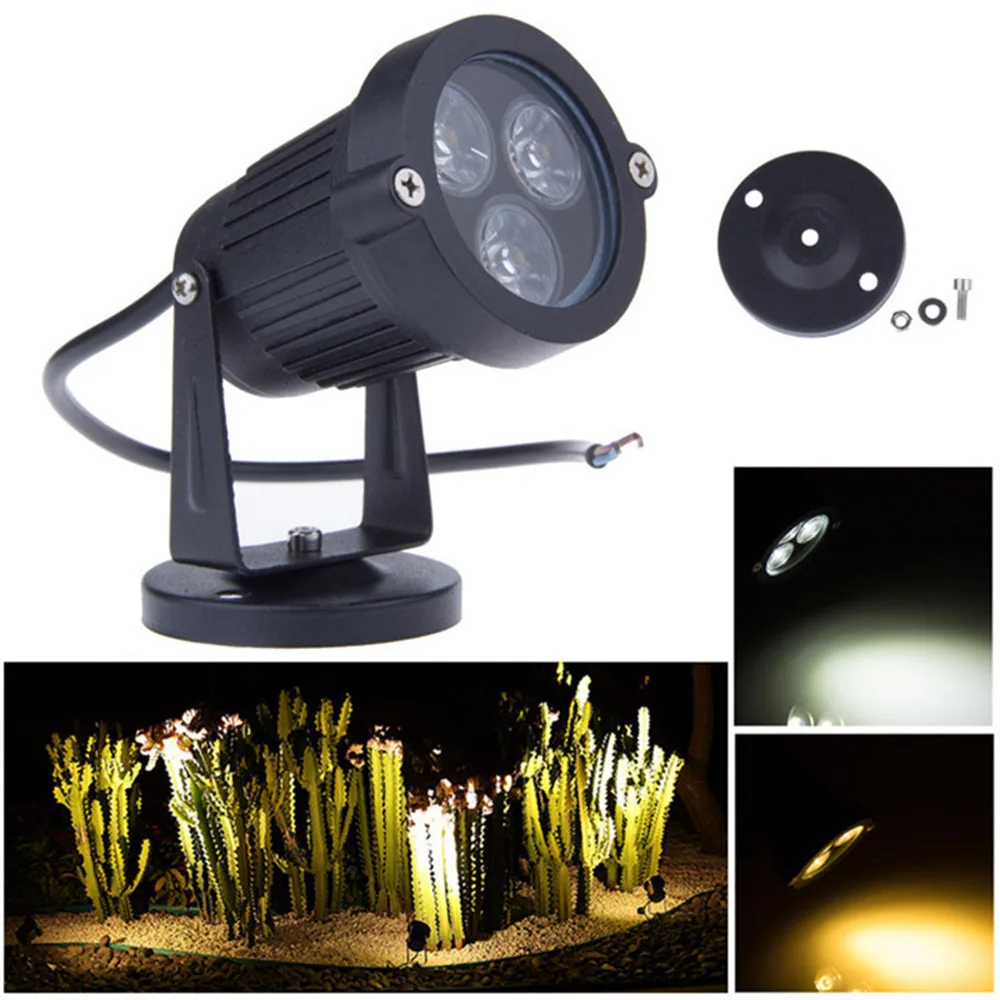 Impermeável LED Lawn Lâmpadas para Jardim, Paisagem Luz, Branco Quente Spike, Luzes LED Path, ao ar livre, DC12V, 24V, 9W, 110V, 220V