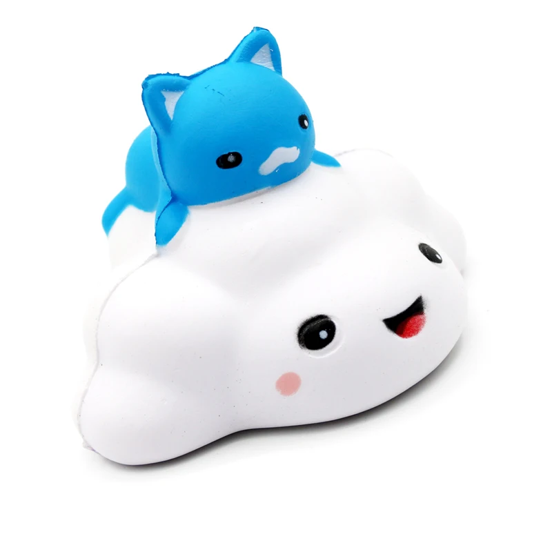 1Pcs Kawaii Squishy Jumbo 10.5cm Clouds Cat Squishy Slow Rising Stress Relief Toys Squeeze Phone Strap Squishi Kid Juguetes