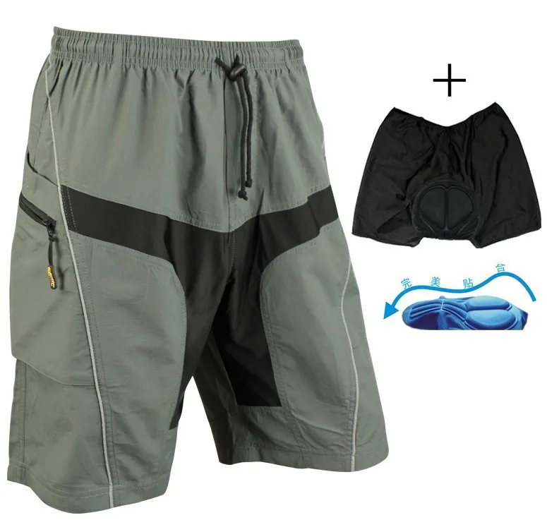 SANTIC велосипедные мужские брюки шорты 1/2 для Отдыха 3D мягкие дышащие летние велосипедные спортивные шорты - Цвет: Gray