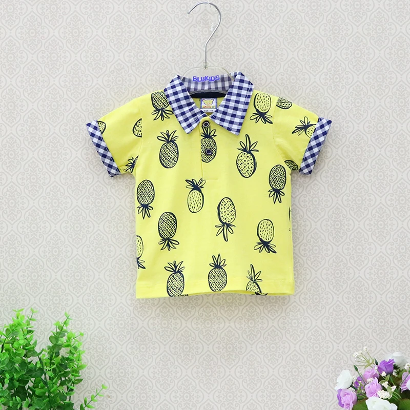 

100% Pure Cotton Boys Short Sleeve Shirts Baby Clothes Children Tops Kids Upper Outer Garment