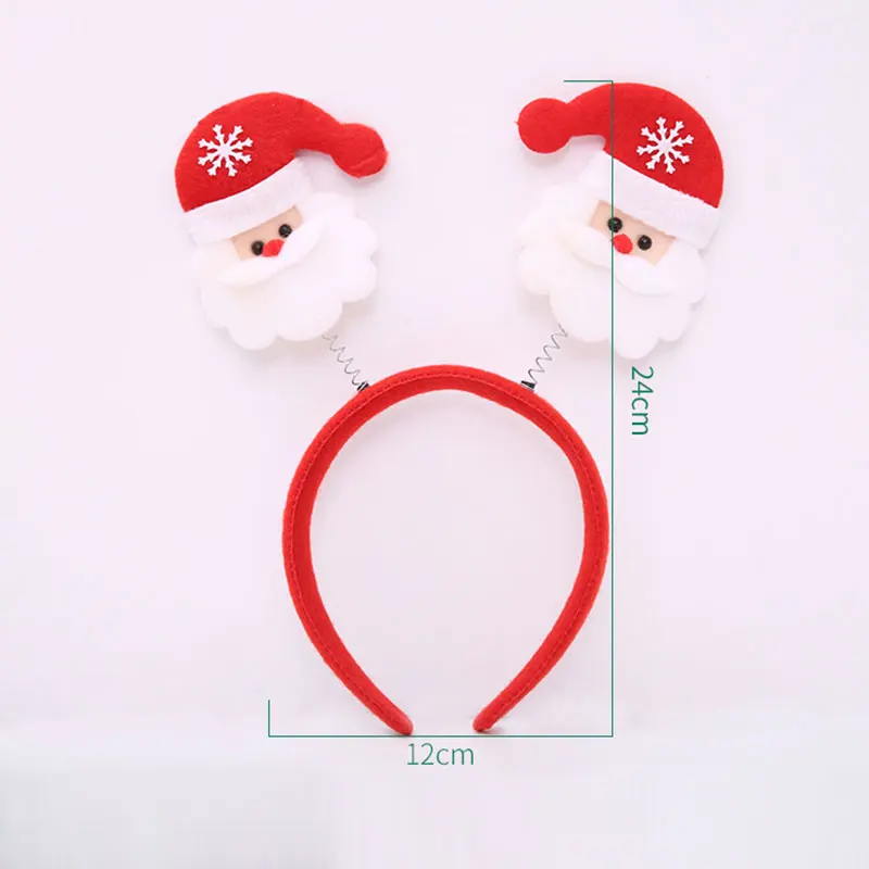 Милая Рождественская тематическая повязка на голову Санта-Клаус/Снеговик/олень/медведь/перчатка/рог, Нетканая застежка на голову для детей, рождественский подарок, украшение для дома