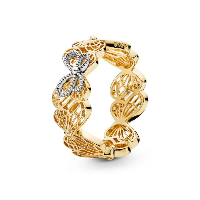 

Kristie 100% 925 sterling silver new 2019 spring 167947 Shine Openwork Butterflies Ring temperament Free shipping for women