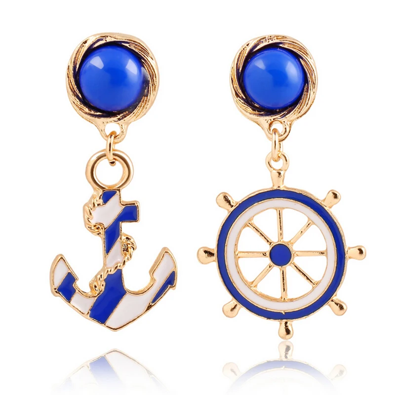 NEW Gold Vintage Brincos Anchor Earrings Cute European And American Personality  Drop Earings Women