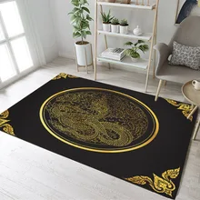 Китайский стиль черный фон Золотой Дракон домашняя детская комната подушка для пола кухонные коврики для ванной комнаты нескользящий коврик