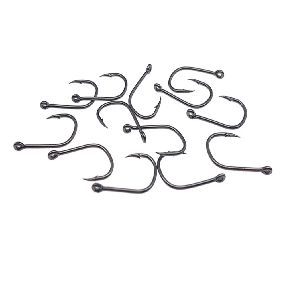 100Pcs/Box Mixed Sizes 3/-12/ Fishhooks High Carbon Steel Gold Fishing Bait Sharpened Ultrapoint Fishing Hook Set Fish Supplies