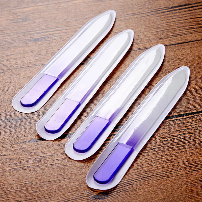 4Pcs Gradient Nail File Crystal Glass Buffer Filing Buffing Grinding
