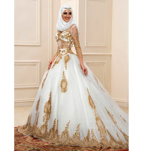 Nuset myslimane  2017-Golden-White-Color-Muslim-Wedding-Dress-V-Neckline-Full-Sleeve-Robe-de-Mariage-Muslim-Women.jpg_640x640