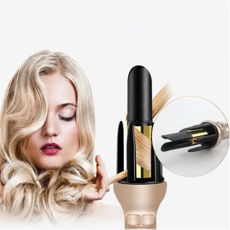 

Automatic Gold Ceramic Hair Curler Professional Big Wave Pear Flower Cone Electric Hair Curling Iron Hair Styling Tools