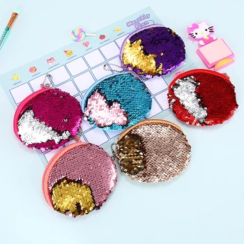 

100PCS / LOT Creative Girl Coin Bag Reversible Sequin Coin Wallet Glittering Wallet Women Hand Wallet Wholesale