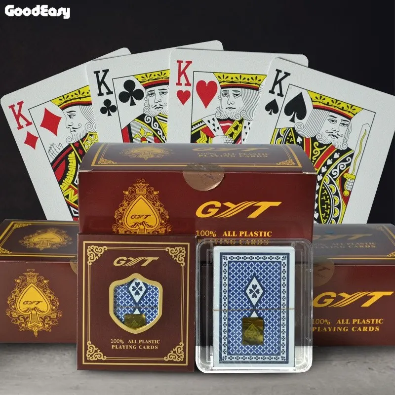 

Free Shipping GYT 100% Plastic Playing Card Texas Hold'em Poker Playing Card Black Jack Board Game Waterproof High Quality