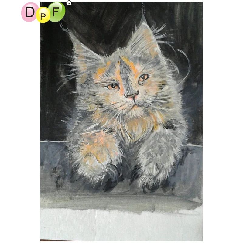 

DPF DIY The white cat 5D diamond mosaic square diamond embroidery crafts diamond painting cross stitch wall painting needlework