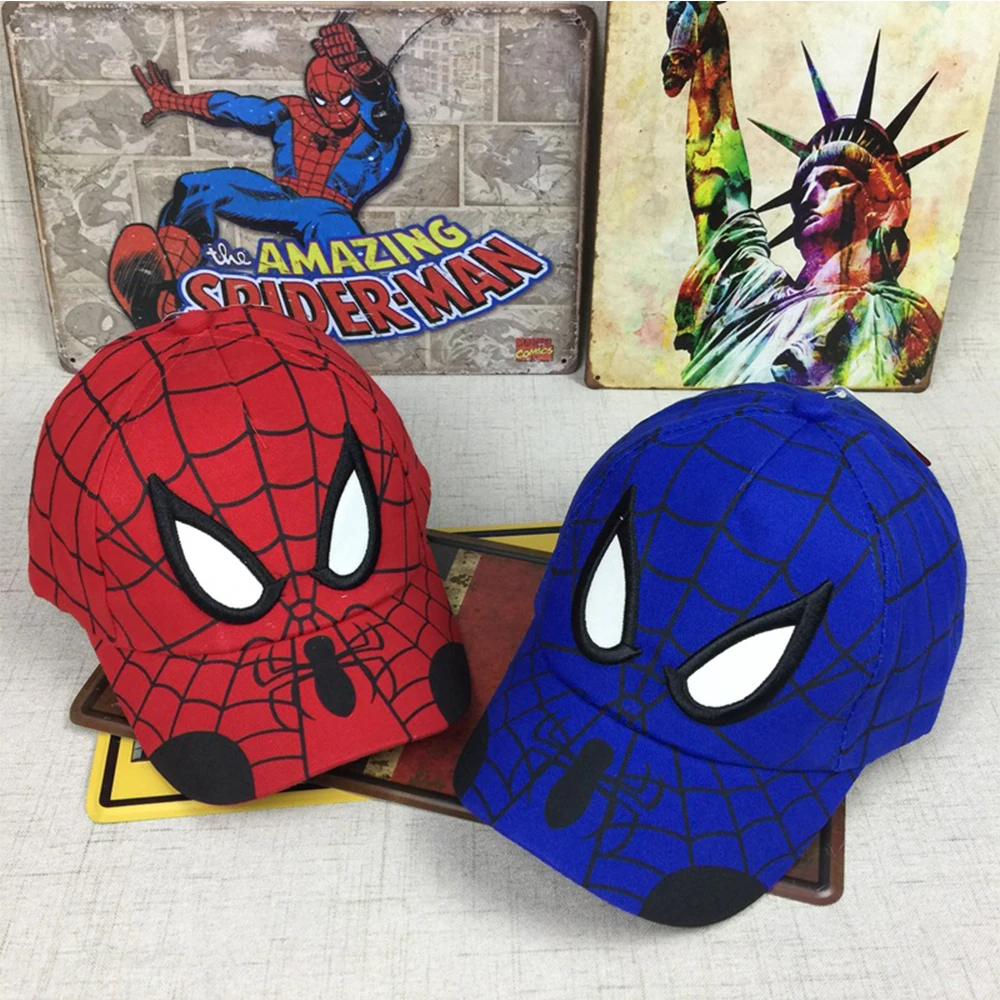 2017 Spiderman Kartun Anak Bordir Katun Topi Bisbol Anak Laki Laki
