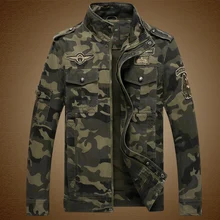 Free shipping men’s air force pilot jacket stand collar camouflage military plus size outerwear 8932