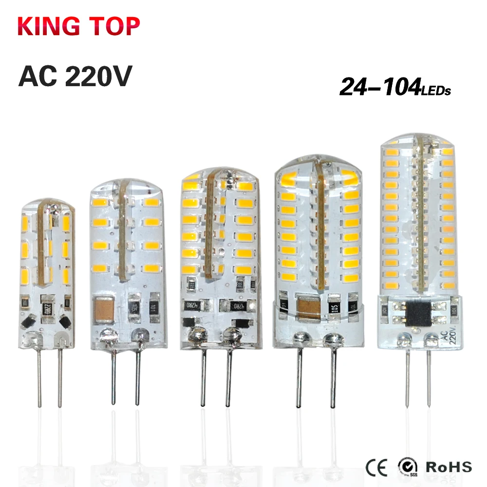 Светодиодная лампа G4 3014SMD 220 В переменного тока 3 Вт 9 Вт|foco luz|luz ledg4 lamp |