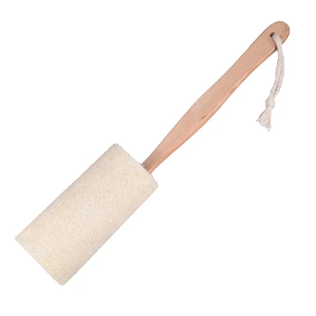 

Natural Exfoliating Loofah Back Sponge Scrubber Brush with Long Wooden Handle Stick Holder Body Shower Bath Spa New