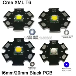 1x Cree XLamp XML XM-L T6 холодный белый нейтральный белый теплый белый 10 Вт высокое Мощность светодиодный излучатель бисера на 12 мм 14 мм 16 мм 20 мм