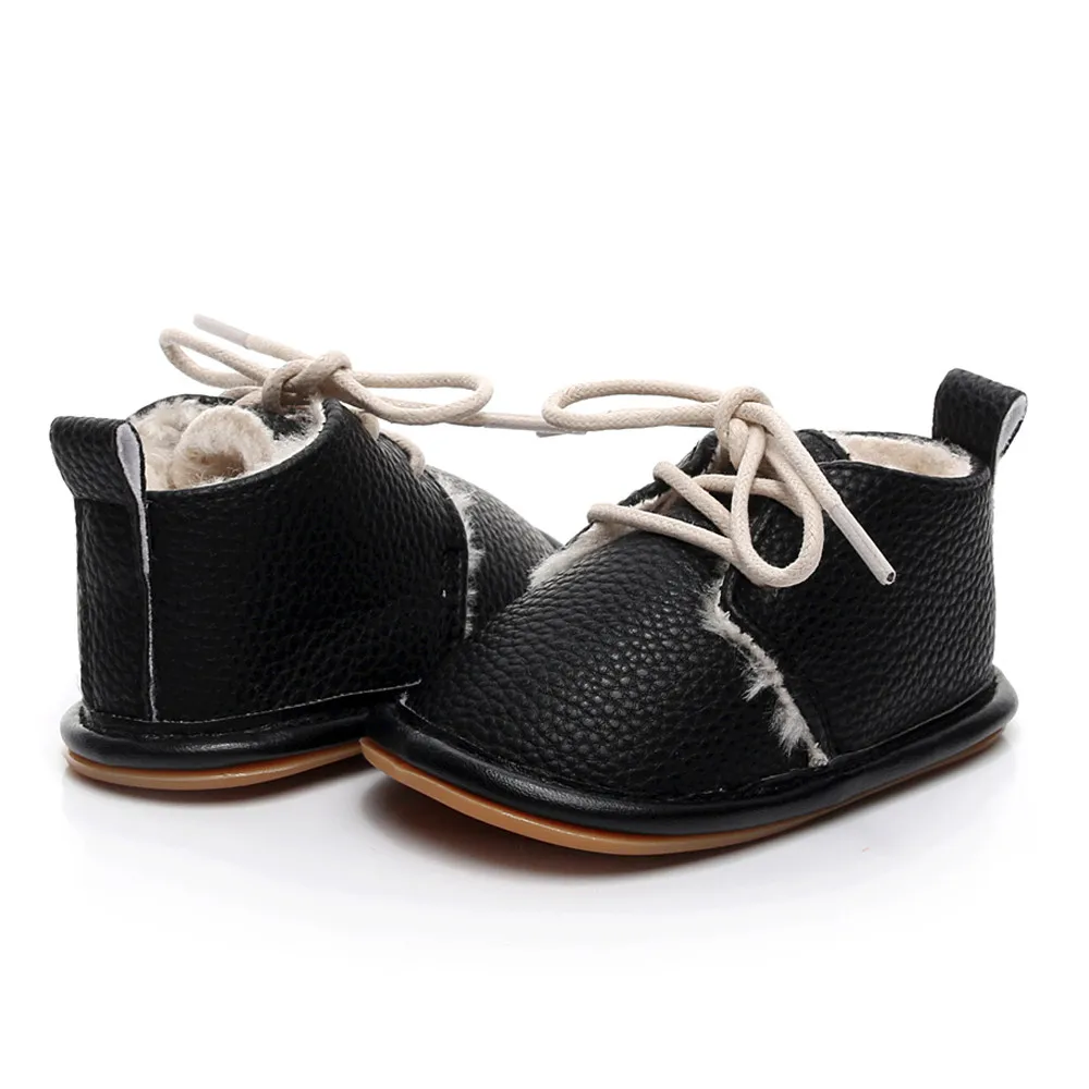 

Newborn Infant Baby Girls Boys Solid Crib Shoes Soft Sole Anti-slip Sneakers