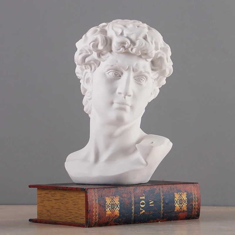 

Greek Mythology David Head Bust Statue Mini Europe Michelangelo Home Decoration Resin Art Craft Sculpture Sketch Practice Gift