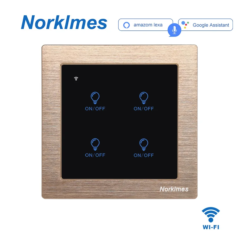 

Touch Switch Smart Light Switch Panel Wall interruptor 4 Gang 1 way wifi light switch uk/EU Standard Work with Alexa Google Home