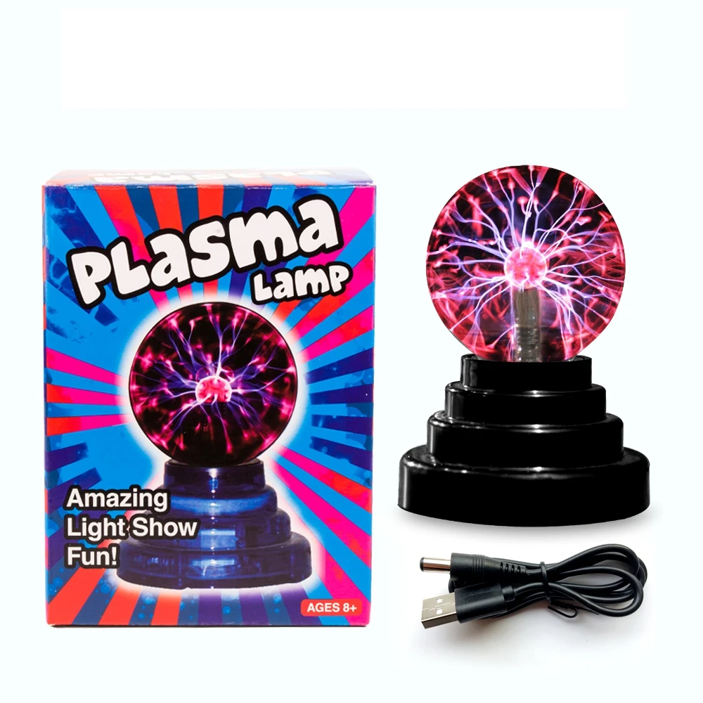 AAA батарея/USB магический черный базовый стеклянный плазменный шар лампа вечерние освещение Вечеринка лампа свет 3 "Волшебный плазменный шар