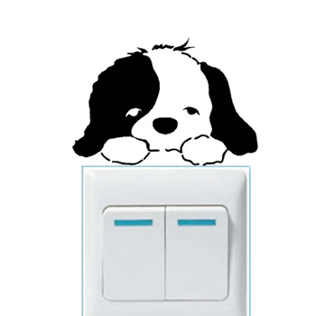 

Mini Removable Wall Sticker For Kids Room Cartoon Dog Switch Stickers Door Stickers Wallpapers