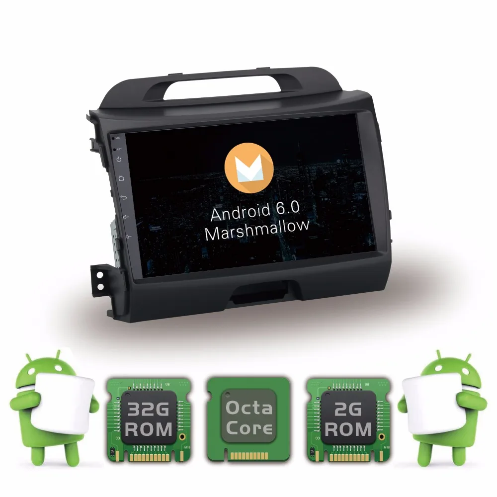 Dasaita 9 &quotAndroid 6.0 автомобиль DVD GPS плеер для Kia Sportage R 2011 2016 с восьмиядерным зеркало